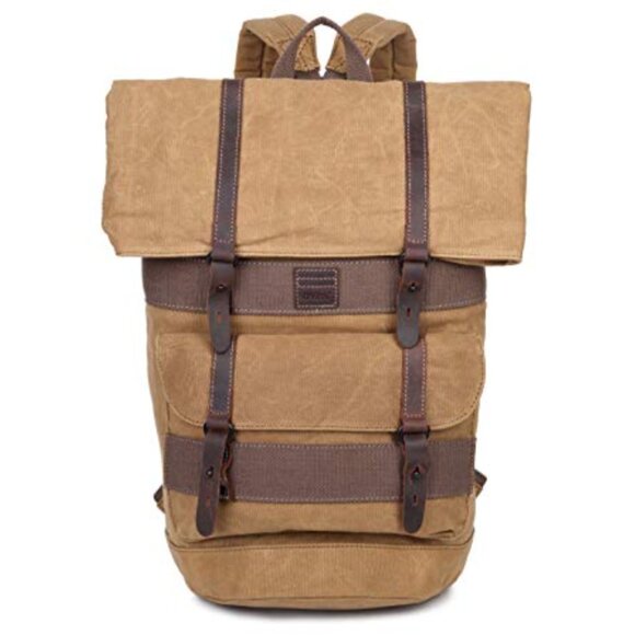 Top Fold Waxed Canvas Travel Backpack